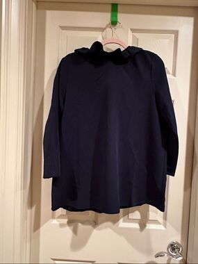 Tuckernuck Black Ruffled Collar Long-Sleeve Top